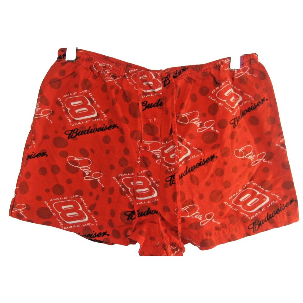 Womens Winners Circle Red Cotton #8 Budweiser Dale Jr Shorts sz Lg